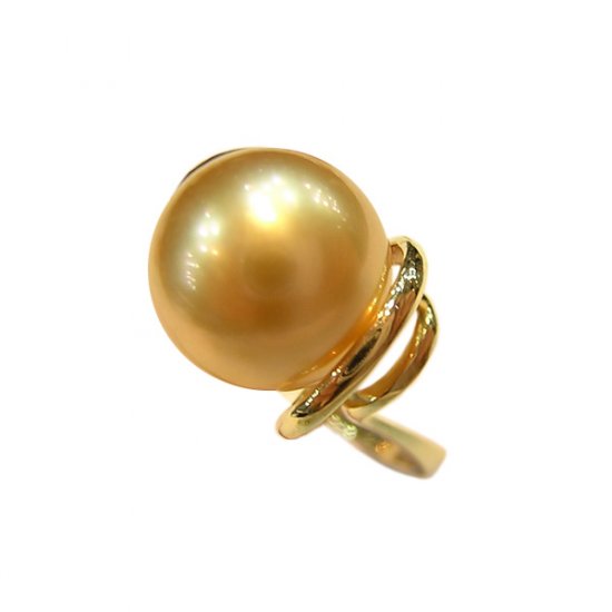 14K Gold 10-11mm Golden South Sea Pearl Rings SRGG-301011001