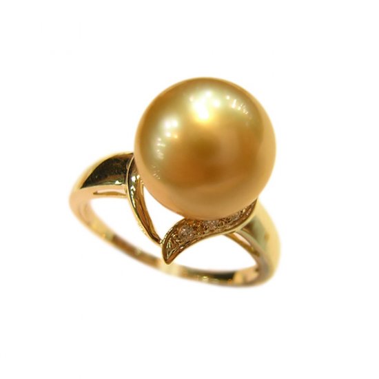 14K Gold 10-11mm South Sea Pearl Ring SRGG-301011005z