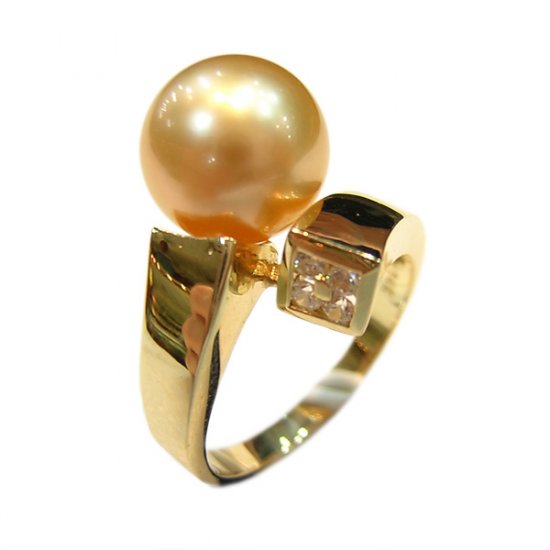 14K Gold 10-11mm South Sea Pearl Rings SRGG-301011009