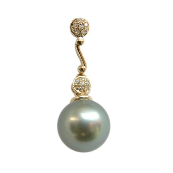 14K Gold 11-12mm Tahitian South Sea Pearl Pendants SPGB-301112018