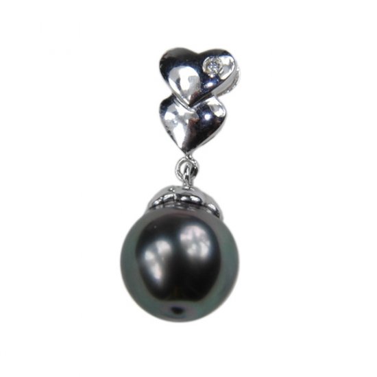 14K Platinum 10-11mm Tahitian South Sea Pearl Pendants SPWB-301011021