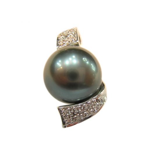 14K Platinum 11-12mm Tahitian South Sea Pearl Pendants SPWB-301112029z