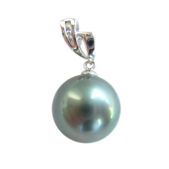 14K Platinum 12-13mm Tahitian South Sea Pearl Pendants SPWB-301213033