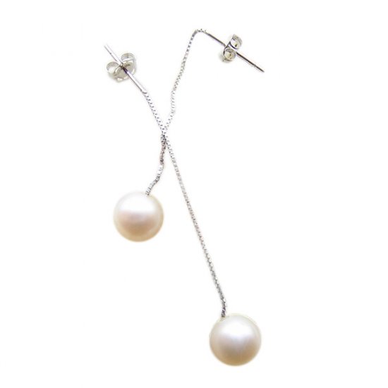 14K Gold 7-8mm Round Freshwater Pearl Earrings FEWW-300708019