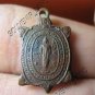 0173-OLD MAGIC TURTLE COIN THAI BUDDHA AMULET LP LEAW S