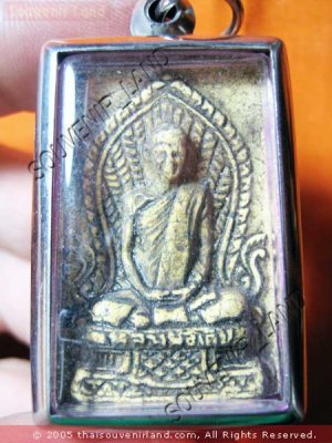 0845-VINTAGE OLD THAI BUDDHA AMULET SOMDEJ MONK LP DERM