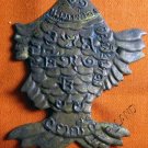 0758-VINTAGE OLD THAI BUDDHA AMULET LP JONK RICH FISH