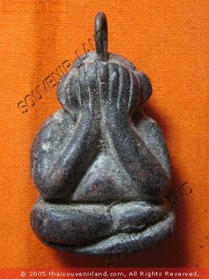 0537-THAI BUDDHIST AMULET CLOSE EYE PHA-PIT-TAH LP DUM