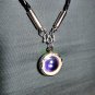 1416-REAL NATURAL GEM POWER STONE, DEEP RIVER NAGA EYE THAI AMULET DARK VIOLET