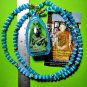 9573-REAL THAI AMULET LERSRI HERMIT TIGER FACE RICHLY LP KALONG GREEN JADE SKIN
