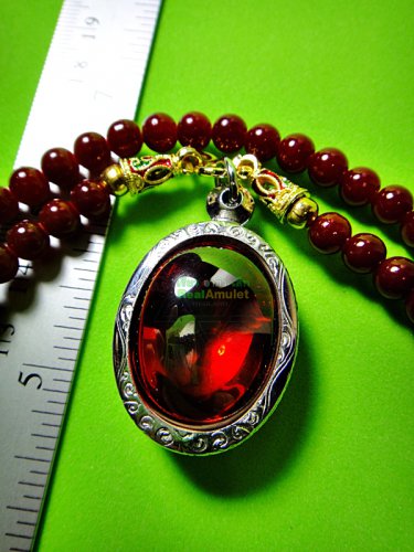 0407-REAL NATURAL GEM HOLY STONE DEEP RIVER NAGA POWER EYE THAI AMULET BLOOD RED