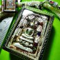 7633-OLD THAI REAL AMULET SOMDEJ SILVER FOIL RICH LEKLAI GEMS 7 BIRTH KING STAMP