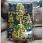 7633-OLD THAI REAL AMULET SOMDEJ SILVER FOIL RICH LEKLAI GEMS 7 BIRTH KING STAMP