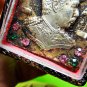 2526-OLD THAI REAL AMULET SOMDEJ SILVER FOIL RICH LEKLAI GEMS WAT TAMFAD 3 TAKUD