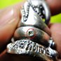 9566-REAL THAI AMULET PHA-KRING BELL OLD SILVER RICH MOEY ATTRACT LUCKY LP KEY