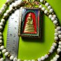 6086-THAI REAL AMULET SOMDEJ 108 MONK MASS BLESSED WAT NOK 9 SEAT GOLD RED PAINT