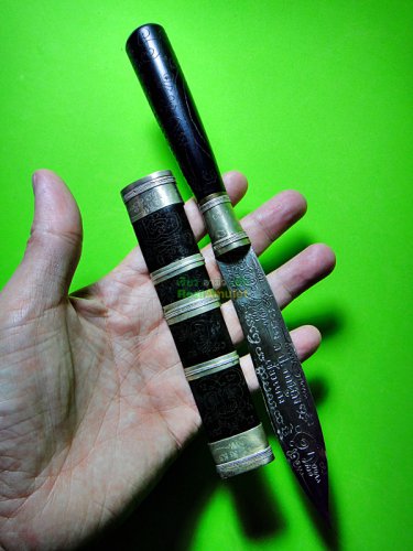 8083-MEED MAGIC KNIFES KILL BAD LUCK PROTECTION THAI AMULET REAL LP KALONG 2007