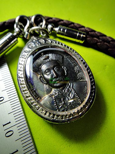 6940-THAI REAL AMULET ER-GER-FONG MEDEL FATHER GAMBLING MONEY RICH LP KEY BLACK