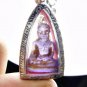 1836-THAI AMULET HAND CARVING NAGA EYE GEMS STONE BUDDHA OLD MINI PENDANT VIOLET