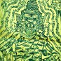 8452-HOLY FLAG CLOTH LP KALONG AMULET THAI REAL TIGER FACE LERSRI HEALTH MONEY