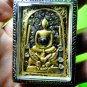 2512-OLD THAI REAL AMULET SOMDEJ TABLET GOLD LEAF LEKLAI GEMS GARUDA KING RAMA 5