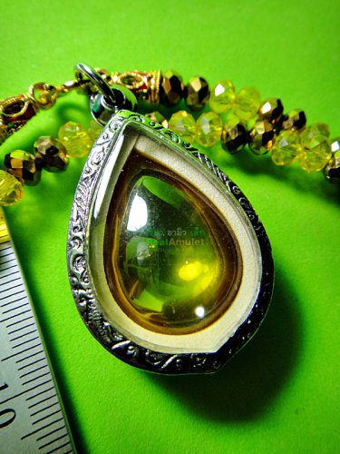 6861-REAL NATURAL GEM TEARDROP STONE DEEP RIVER NAGA EYE THAI AMULET GAMBLE WIN