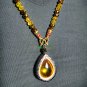 6861-REAL NATURAL GEM TEARDROP STONE DEEP RIVER NAGA EYE THAI AMULET GAMBLE WIN