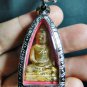 1822-THAI AMULET HAND CARVING NAGA EYE GEMS STONE BUDDHA OLD MINI PENDANT YELLOW