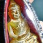 1822-THAI AMULET HAND CARVING NAGA EYE GEMS STONE BUDDHA OLD MINI PENDANT YELLOW