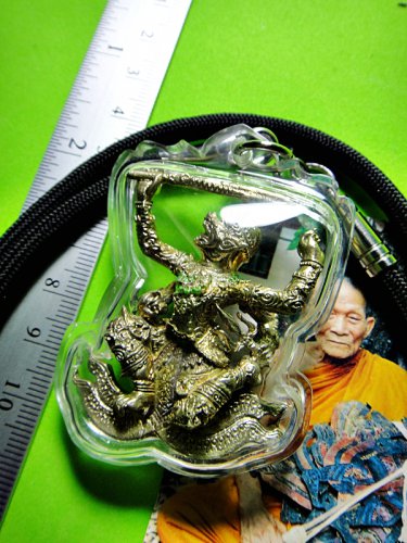 8070-MONKEY 4 FOUR HAND FLYING AMULET THAI REAL BRONZE WINDFALL MONEY LP KALONG