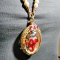 6093-THAI REAL AMULET PIKANET ELEPHANT HEAD LP PERN 24K GOLD PENDANT RED POWER