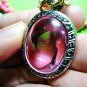 0463-REAL NATURAL GEM HOLY STONE DEEP RIVER NAGA EYE THAI AMULET LOVE CHARM PINK