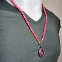 0463-REAL NATURAL GEM HOLY STONE DEEP RIVER NAGA EYE THAI AMULET LOVE CHARM PINK