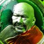 0699-ENAMEL PENDANT MEDAL THAI AMULET TIGER FACE REAL RICH LP PERN GREEN 1998 YR