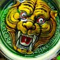 0699-ENAMEL PENDANT MEDAL THAI AMULET TIGER FACE REAL RICH LP PERN GREEN 1998 YR