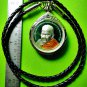 0699-ENAMEL PENDANT MEDAL THAI AMULET TIGER FACE REAL RICH LP PERN GREEN 1998 YR