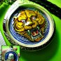 2523-ENAMEL PENDANT MEDAL THAI AMULET TIGER FACE REAL PROTECT LP PERN BLUE 1998