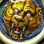 2523-ENAMEL PENDANT MEDAL THAI AMULET TIGER FACE REAL PROTECT LP PERN BLUE 1998