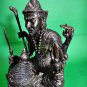 6184-THAI REAL AMULET BUCHA STATUE LERSRI 4 ARMS RIDER RAHU GREAT WEALTH LP NONG