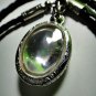 0016-REAL NATURAL GEM STONE DEEP RIVER NAGA EYE THAI AMULET WHITE HEALTHY 2.5 CM