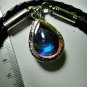 6864-THAI REAL AMULET PENDANT NAGA EYE RIVER GEM TEARDROP NATURAL STONE BLUE SKY