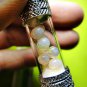2110-REAL AMULET THAI BUDDHA SARIRA RELIC HOLY SACRED STONE BEAD IN TAKUD STRAW