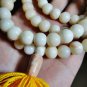 6849-REAL THAI AMULET NECKLACE SACRED BUDDHA RELIC STONE 108 BEAD PEARL COLOR