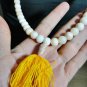 6849-REAL THAI AMULET NECKLACE SACRED BUDDHA RELIC STONE 108 BEAD PEARL COLOR