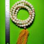 6849-REAL THAI AMULET NECKLACE SACRED BUDDHA RELIC STONE 108 BEAD PEARL COLOR