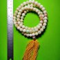 6849-REAL THAI AMULET NECKLACE SACRED BUDDHA RELIC STONE 108 BEAD PEARL COLOR