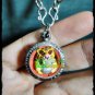 2155-THAI REAL AMULET BRONZE TIGER BALL HANDMADE PAINT RED EYE GEMS LP PERN 2010