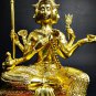 6330-THAI REAL AMULET BRONZE STATUE PHAPHOM 4 FOUR FACE GOD GOLD LP HONG 2004