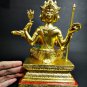 6330-THAI REAL AMULET BRONZE STATUE PHAPHOM 4 FOUR FACE GOD GOLD LP HONG 2004