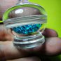6889-REAL AMULET THAI SARIRA RELIC STONE HOLY SACRED BEAD STUPA LUCKY NAVY BLUE